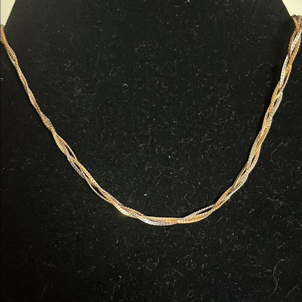 Elegant Gold and Silver Braided Necklace